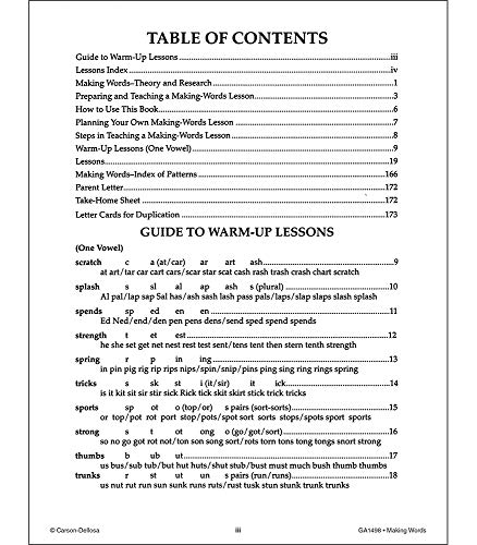 Carson Dellosa Making Words Spelling Workbook, Phonics Book for Grades 1-3, Blends, Digraphs, Compound Words, and More ELA, Language Arts Classroom or Homeschool Curriculum