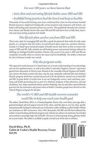 Self Healing Colitis & Crohns: The Complete Wholistic Guide to Healing the Gut & Staying Well — back cover