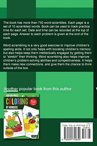 Fun Jumbles Word Scrambles for Kids: More than 750 words to improve children's brain & cognitive abilities through puzzles and games