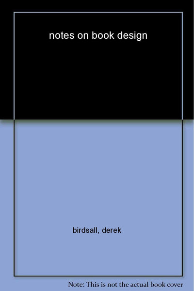 Notes on Book Design