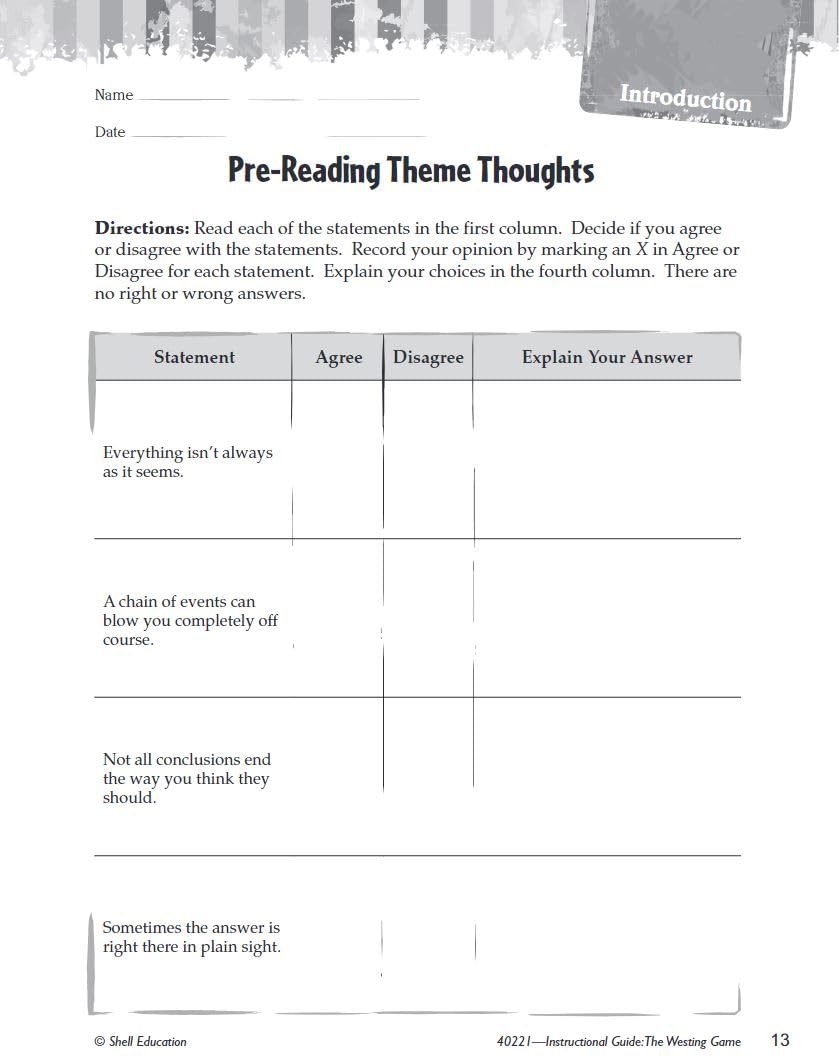 The Westing Game: An Instructional Guide for Literature - Novel Study Guide for 4th-8th Grade Literature with Close Reading and Writing Activities (Great Works Classroom Resource)