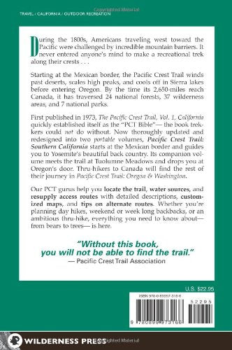 Pacific Crest Trail: Southern California — back cover