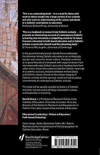 Catholic Schools: Mission, Markets, and Morality