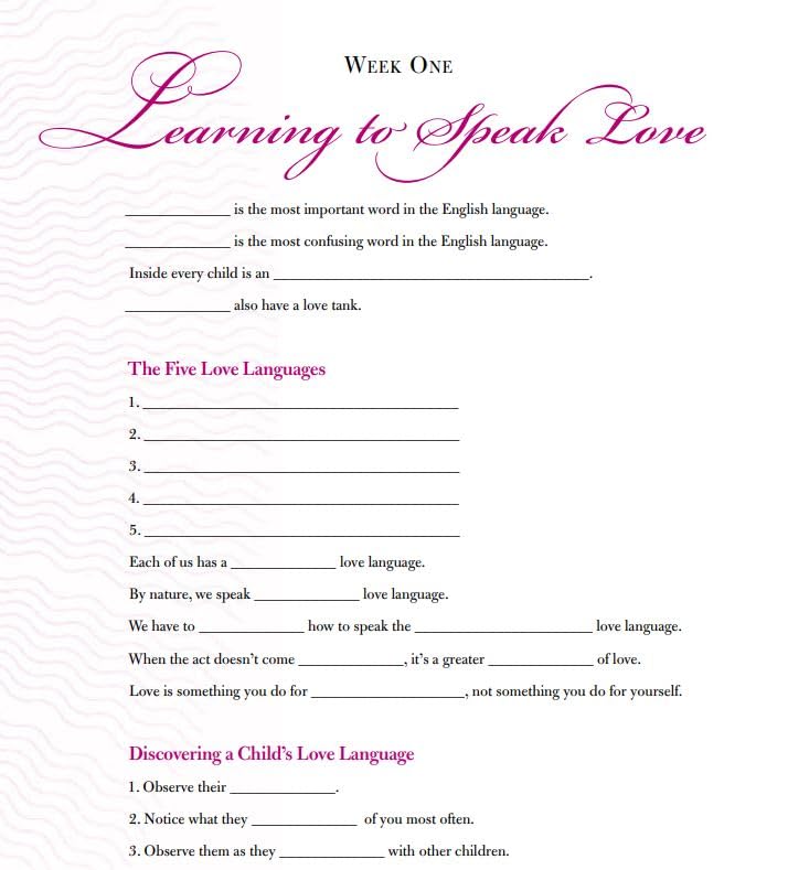 Five Love Languages, Small Group Study Edition