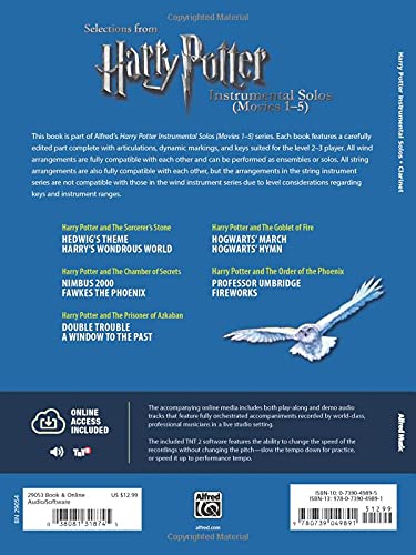 Harry Potter Instrumental Solos (Movies 1-5): Clarinet, Book & Online Audio/Software (Pop Instrumental Solos Series)