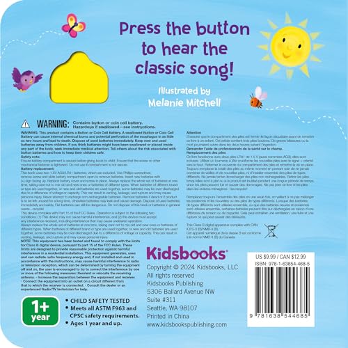 Jesus Loves Me and Other Bible Songs - Sing Along to the Song - Perfect for Infants and Toddlers, Ages 1 and Up - 1-Button Board Book with Sound