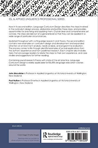 Language Curriculum Design (ESL & Applied Linguistics Professional Series)