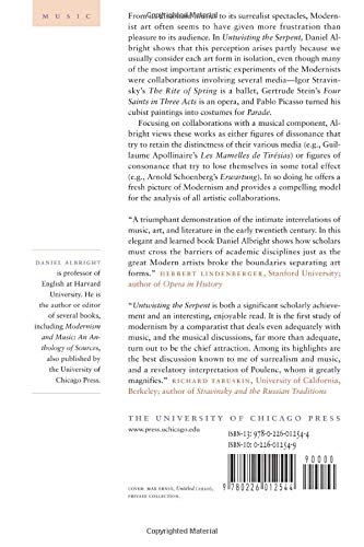 Untwisting the Serpent: Modernism in Music, Literature, and Other Arts