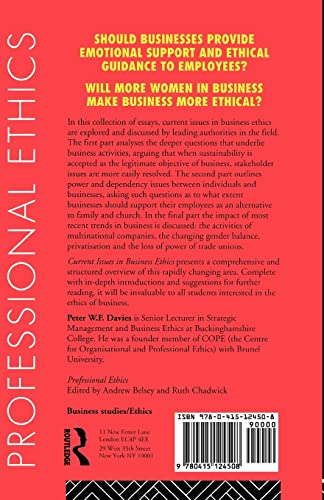 Current Issues in Business Ethics (Professional Ethics)