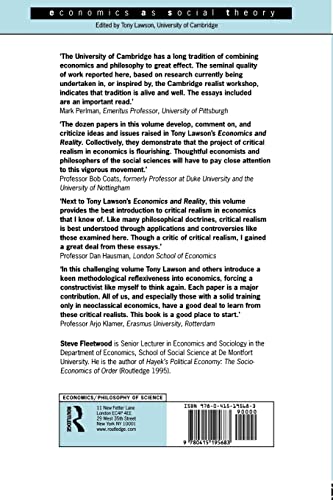 Critical Realism in Economics (Economics as Social Theory)