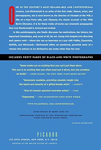 Leni Riefenstahl: A Memoir — back cover