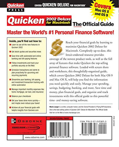 Quicken(r) 2002 Deluxe for Macintosh(r): The Official Guide