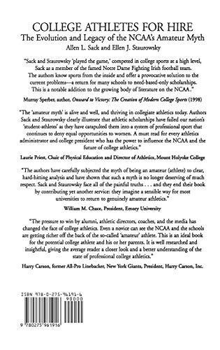 College Athletes for Hire: The Evolution and Legacy of the NCAA's Amateur Myth