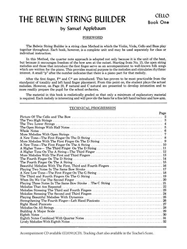 String Builder, Bk 1: A String Class Method (for Class or Individual Instruction) - Cello (Belwin Course for Strings, Bk 1)