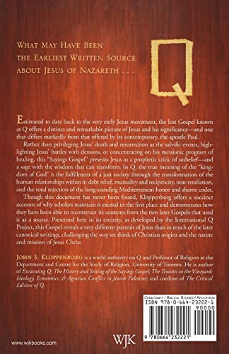 Q, the Earliest Gospel: An Introduction to the Original Stories and Sayings of Jesus