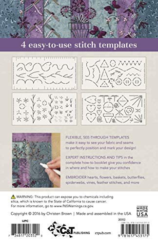 fast2mark Embroidery Stencils - Essential Collection: 90+ Easy-to-Mark Designs - Endless Combinations  Perfect for Crazy Quilting  Accurate Stitches & Spacing Every Time