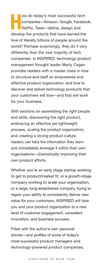 Inspired: How to Create Tech Products Customers Love