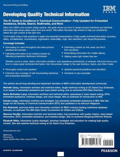 Developing Quality Technical Information: A Handbook for Writers and Editors (IBM Press)