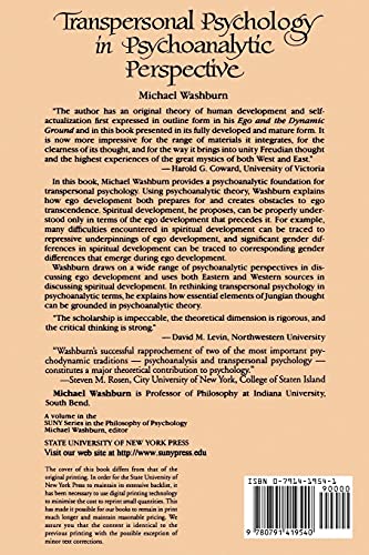Transpersonal Psychology in Psychoanalytic Perspective (Suny Series in the Philosophy of Psychology)