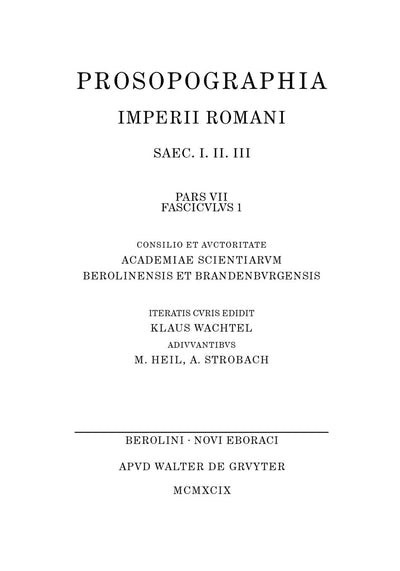 Q - R (Prosopograpjia) (Latin Edition)