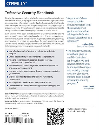 Defensive Security Handbook: Best Practices for Securing Infrastructure