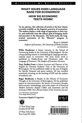 Economics and Language (Economics as Social Theory)