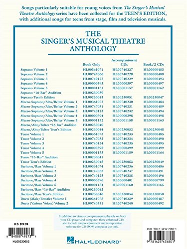 Singer's Musical Theatre Anthology Teen's Edition Mezzo/Alto/Belter CDs Only
