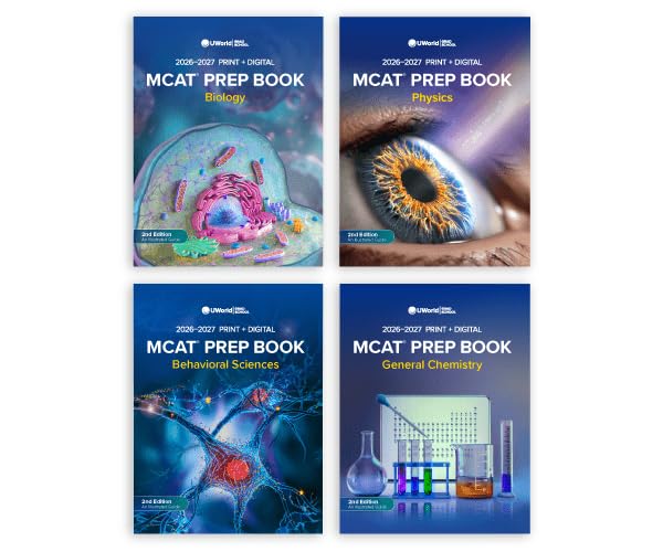 UWorld MCAT Books 2026-2027: 8 MCAT Prep Books (Printed & Interactive Digital), 6 Science Review Books + 2 MCAT CARS Practice Books