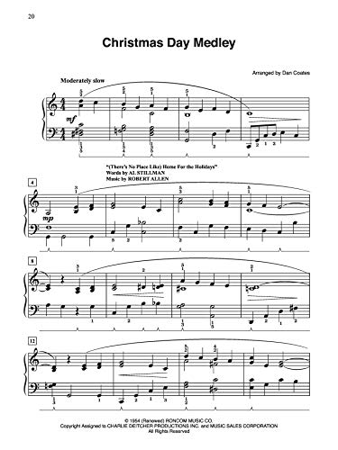 Dan Coates Popular Piano Library -- Medleys for Christmas