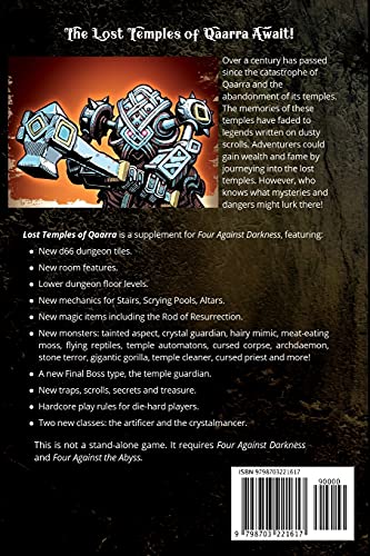 Lost Temples of Qaarra: Temple dungeons for Four Against Darkness, for characters of Level 6+