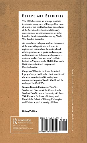Europe and Ethnicity: The First World War and Contemporary Ethnic Conflict