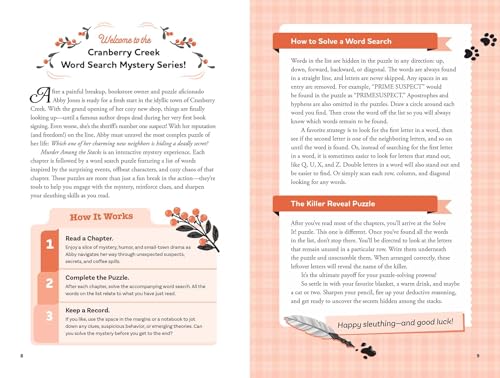 Murder Among the Stacks: Book 1: Solve the Puzzles-and the Plot of a Cozy Bookstore Mystery! (A Cranberry Creek Word Search Mystery)