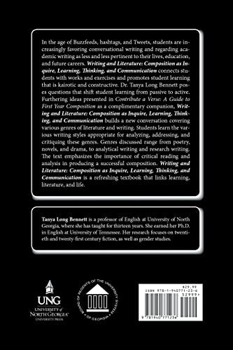 Writing and Literature: Composition as Inquiry, Learning, Thinking, and Communication