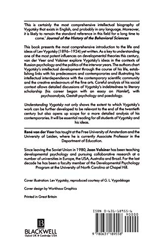 Understanding Vygotsky: A Quest for Synthesis by Van der Vee