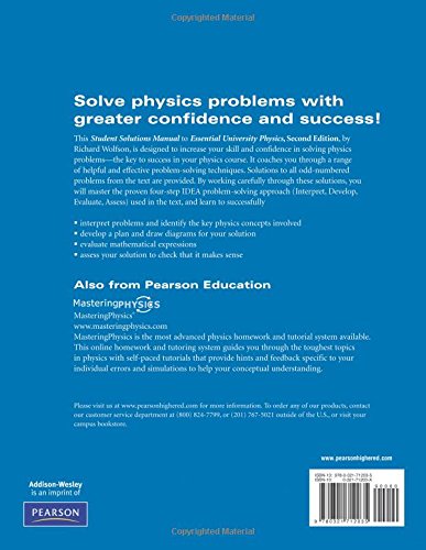 Student Solutions Manual for Essential University Physics, V