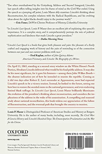 Lincoln's Last Speech: Wartime Reconstruction and the Crisis of Reunion (Pivotal Moments in American History)