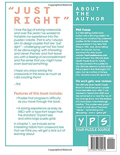 101 "Just Right" Themed Crossword Puzzles for Adults: Easy-to-Medium, Larger Print, Fun Challenges