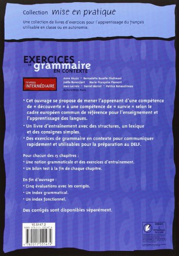 Exercices De Grammaire En Contexte: Niveau Intermédiaire