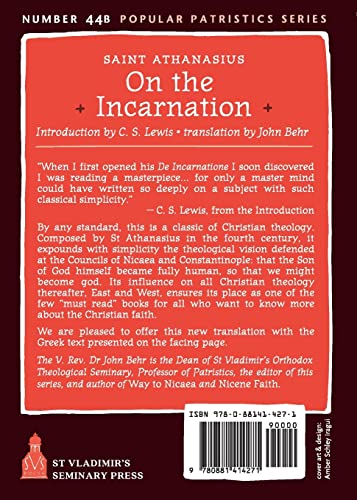 On the Incarnation: Saint Athanasius The Great of Alexandria (Popular Patrictics Series, 44b)