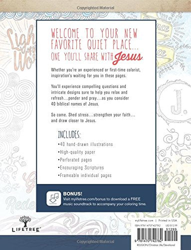 Reflecting on the Names of Jesus: Jesus-Centered Coloring Book for Adults (Jesus-Centered Devotions)