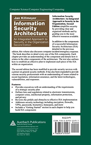 Information Security Architecture: An Integrated Approach to Security in the Organization, Second Edition