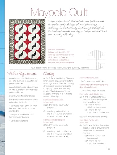 Curvy Log Cabin Quilts: Make Perfect Curvy Log Cabin Blocks Easily with No Math and No Measuring (Landauer) 8 Unique Projects with Step-by-Step Photos & Instructions, Yardage, and Cutting Charts