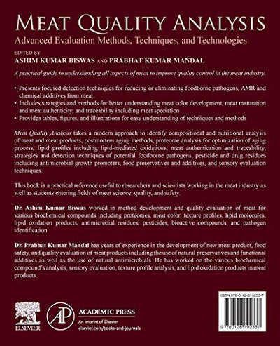 Meat Quality Analysis: Advanced Evaluation Methods, Techniques, and Technologies