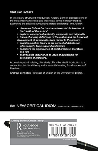 The Author (The New Critical Idiom)
