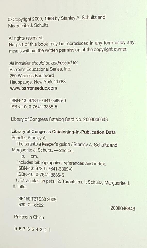 The Tarantula Keeper's Guide: Comprehensive Information on C