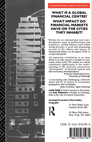 Global Finance and Urban Living: A Study of Metropolitan Change (International Library of Sociology)