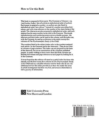 The Psychoanalytic Study of the Child, Volumes 1-25: Abstracts and Index (The Psychoanalytic Study of the Child Series)