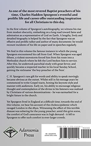 C. H. Spurgeon's Autobiography: The Early Years, 1834-1859, The Life of the Great Baptist Preacher Compiled from his diary, letters, records and sermons (Hardcover)