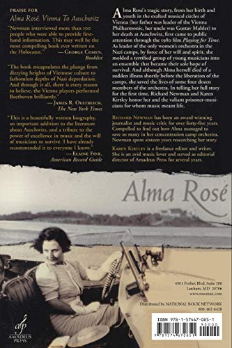 Alma Rose: Vienna to Auschwitz (Amadeus) — back cover