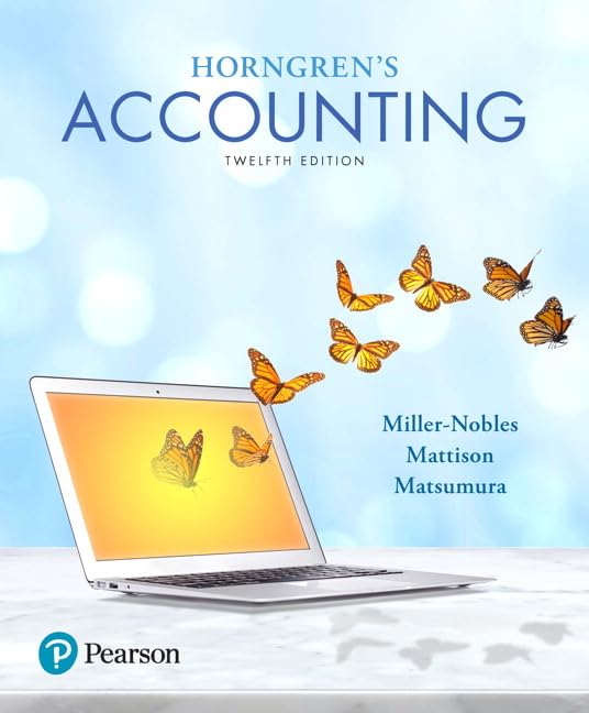 Horngren's Accounting by Miller-Nobles, Tracie